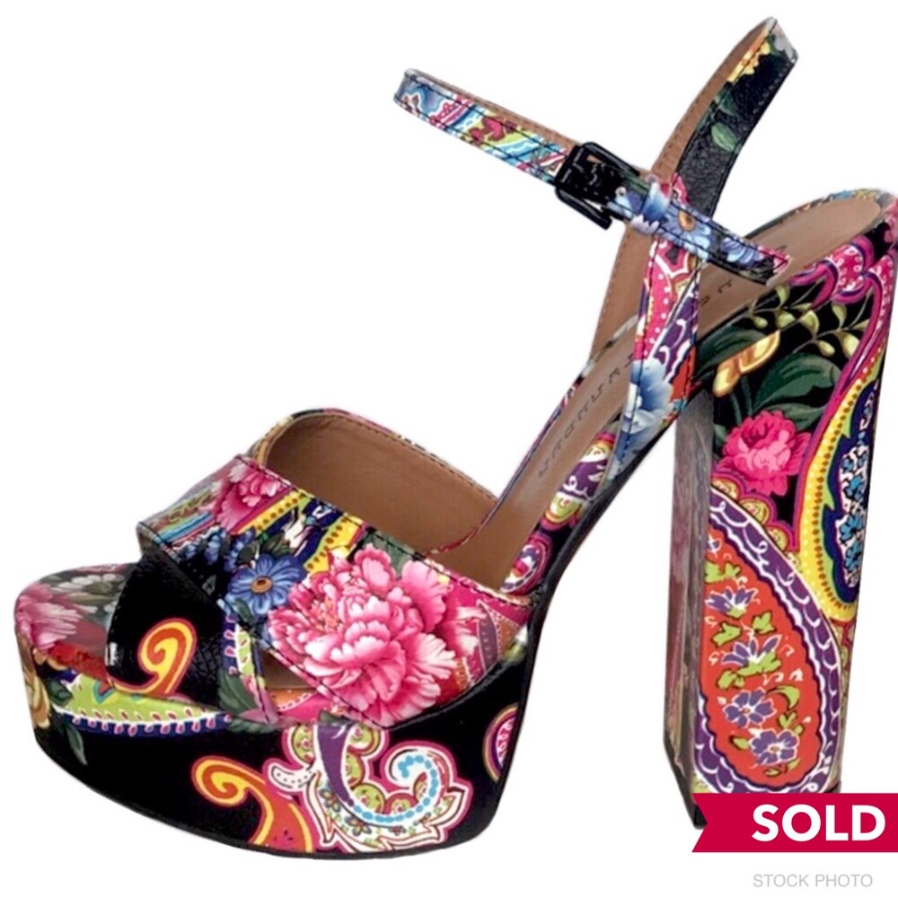 CHINESE LAUNDRY Aquarius paisley platforms, size 8 - Picture 1 of 7